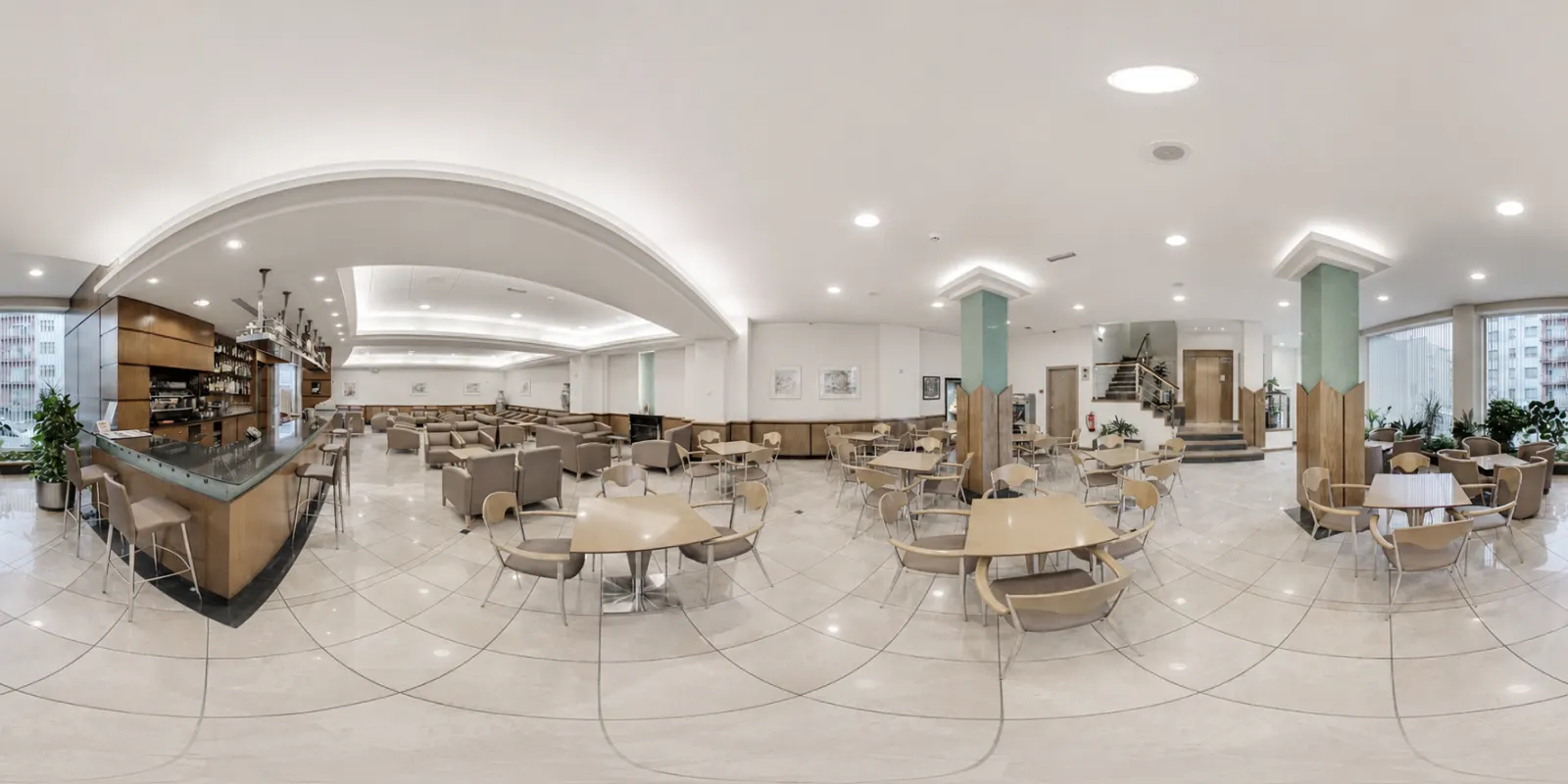 Panoramic view of the café-bar