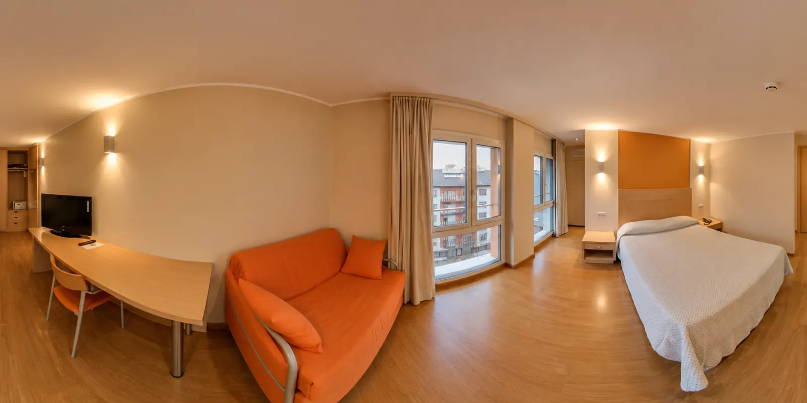 Panoramic view of a room